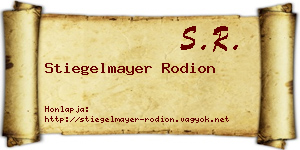 Stiegelmayer Rodion névjegykártya